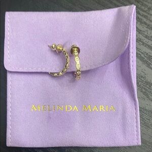 Melinda Maria Gold Hoop Earrings | Sparkling Crystal Accents | Statement Jewelry